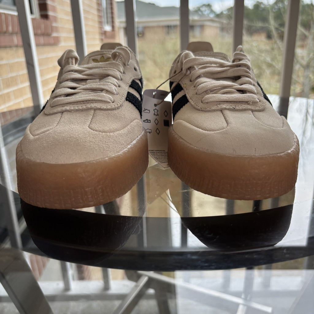 Adidas Sambae Cream Black Gum Suede Lifestyle Casual Sneakers Women's Sizes NEW