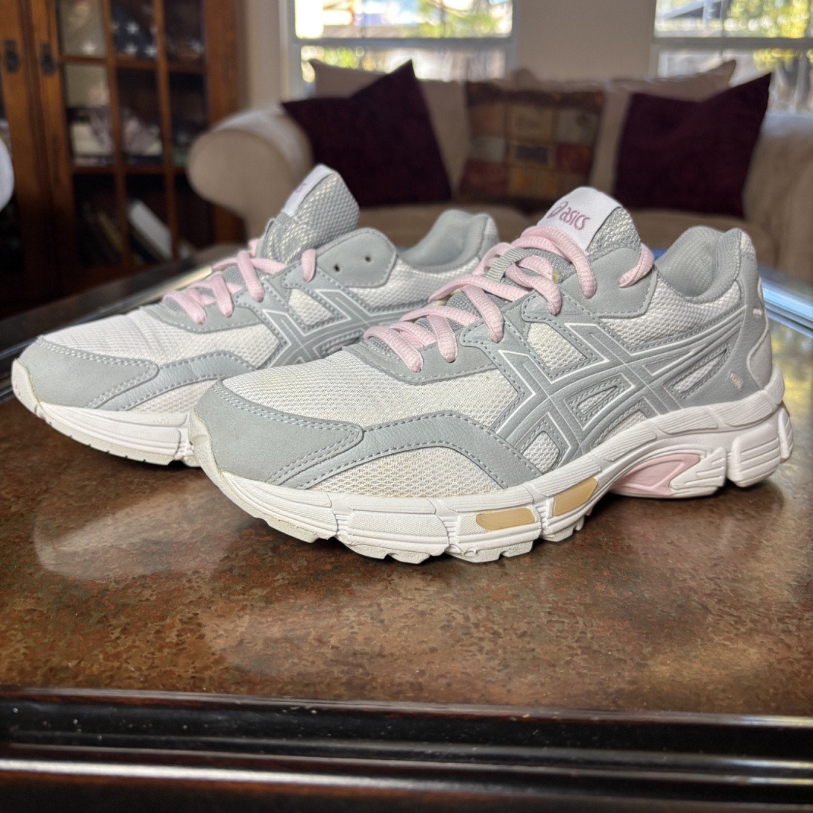 Asics Gel-Jog MC Shoes Women's Sz 7 Grey Pink Athletic Lifestyle Sneakers Sample