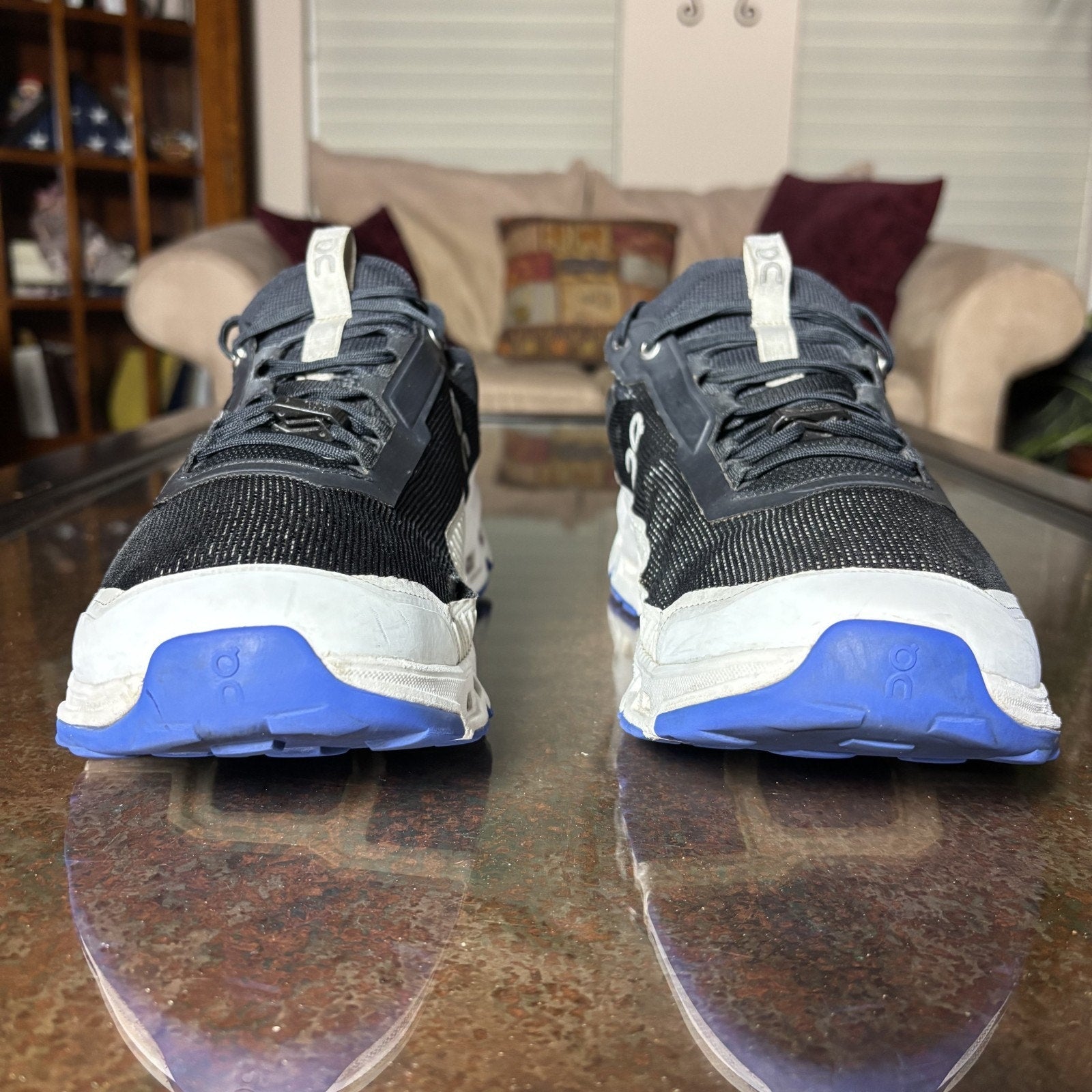 On Cloudultra 2 Shoes Mens 11.5 Black White Blue Trail Running Athletic Sneakers