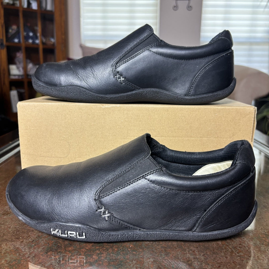 Kuru Kivi Shoes Slippers Mens Size 10 Black Leather Clog Comfort Walking Slip-On
