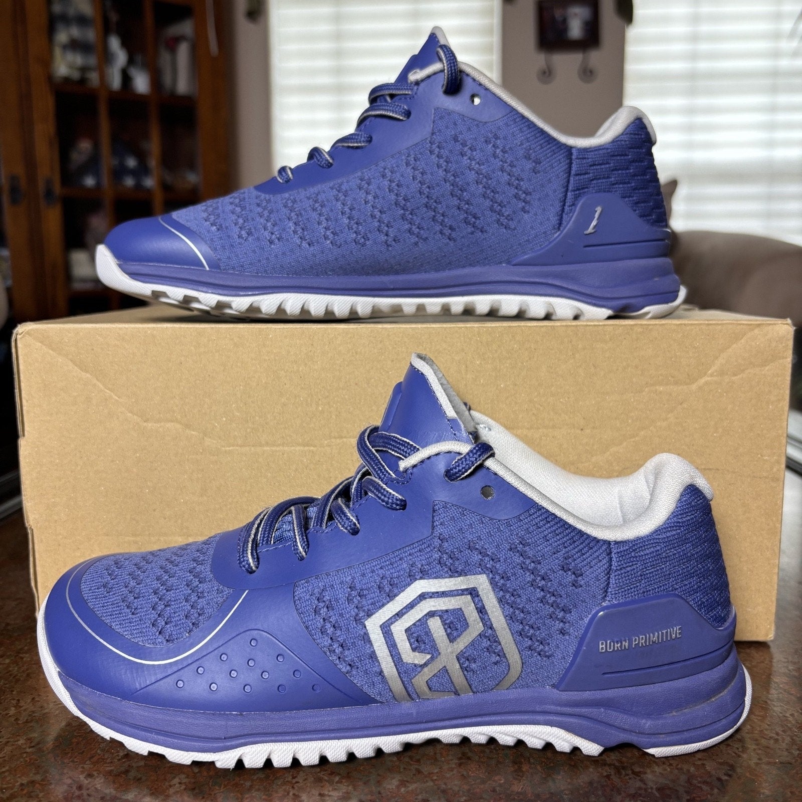 Born Primitive Savage 1 Training Shoes Women's Size 7.5 Blue White Weightlifting
