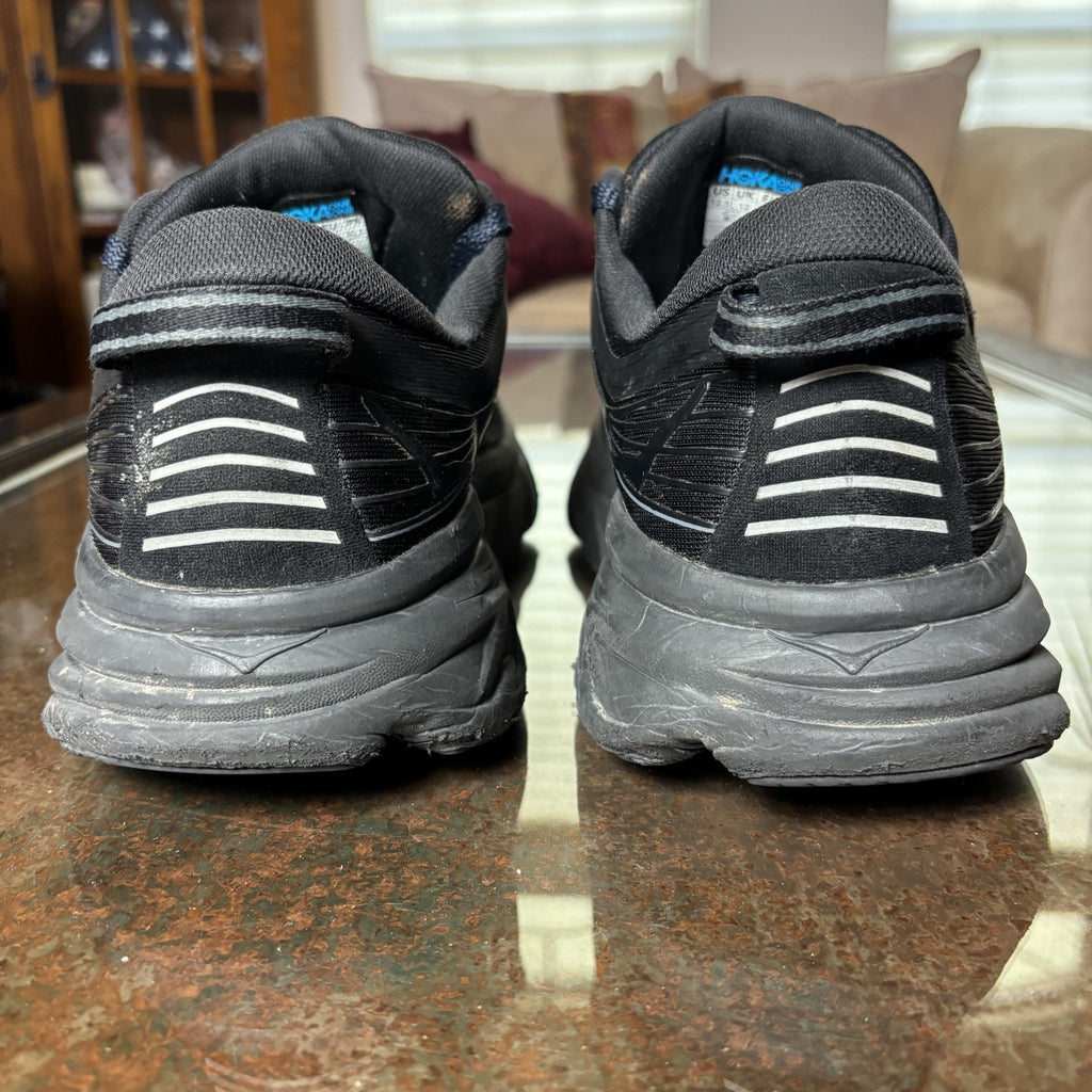 Hoka One One Bondi 7 Shoes Mens 12.5 Black Road Running Athletic Comfort Sneaker