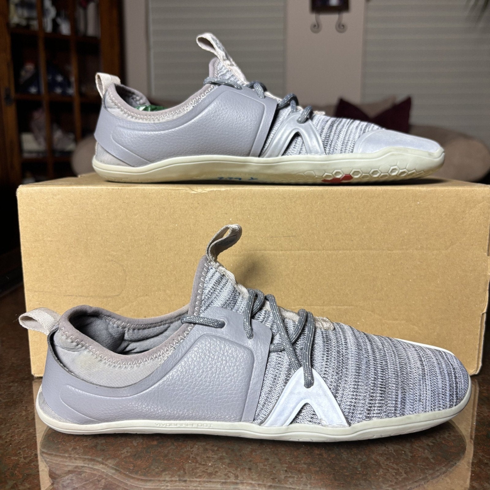 VivoBarefoot X BetaBrand City Sock EU 39 Womens 8 Grey Minimalist Barefoot Shoes