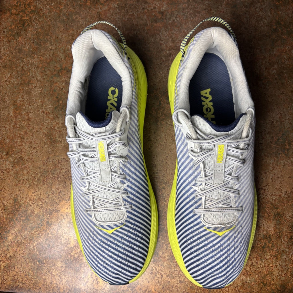 Hoka One One Rincon 2 Shoes Men's Size 12.5 Grey Volt Running Athletic Sneakers