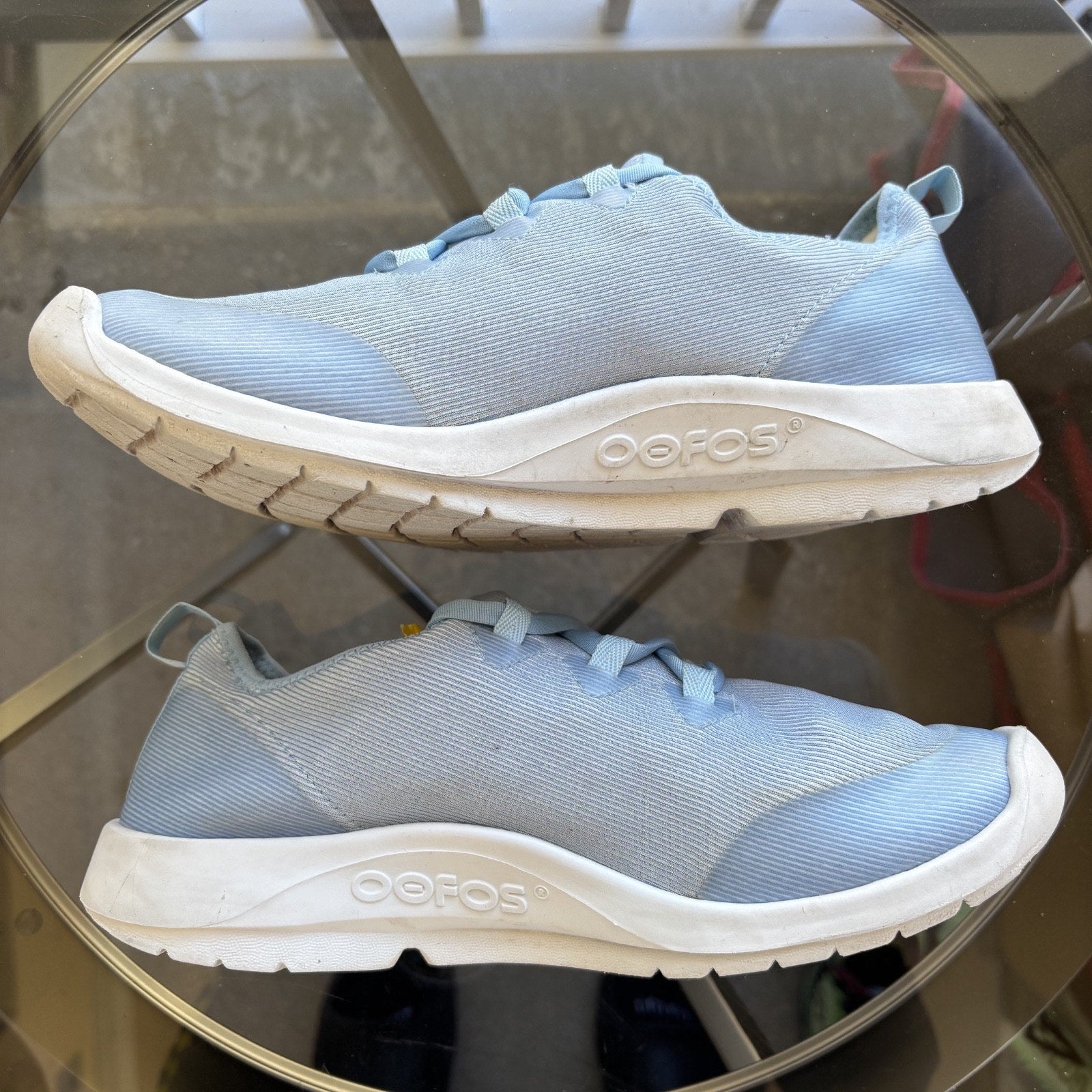 OOFOS OOmg Sport LS Shoes Women's Size 9 Blue Athletic Recovery Comfort Sneakers