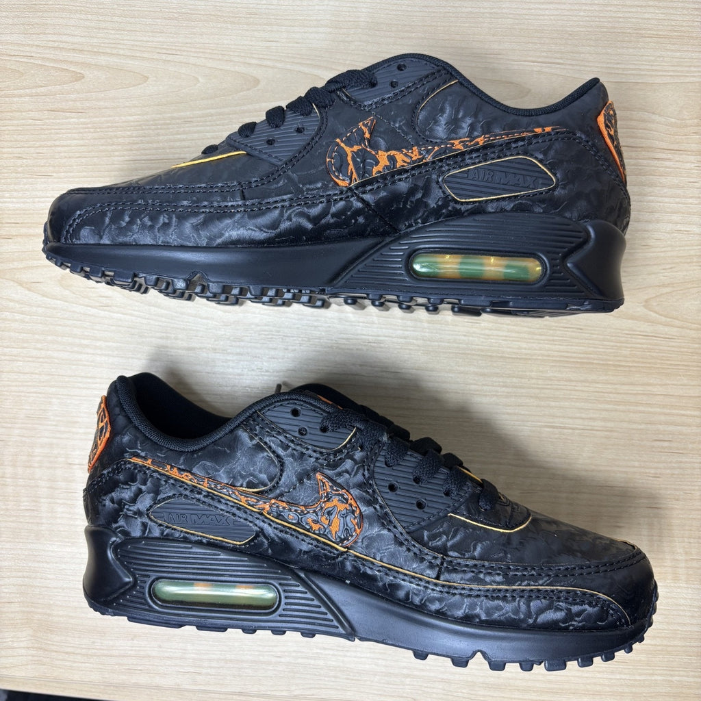 Nike Air Max 90 QS Volcano Shoes Mens 7.5 Black Orange Lifestyle Element Sneaker