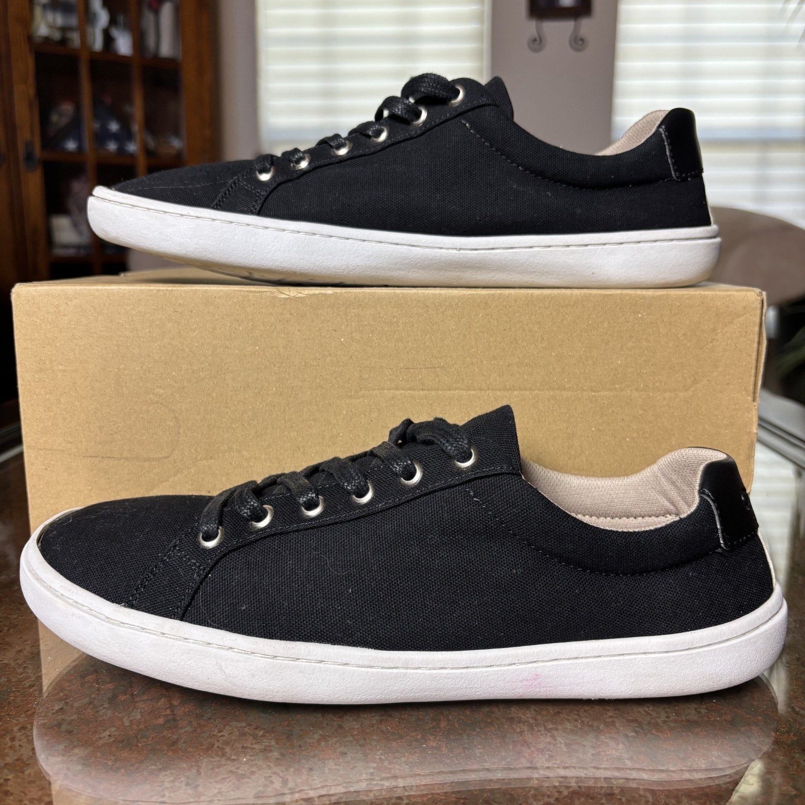 Origo Barefoot Everyday Black Canvas Shoes Mens 10 Minimalist Lifestyle Sneakers
