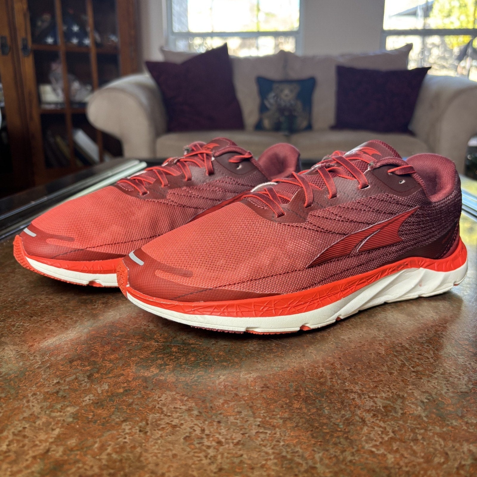 Altra Rivera 2 Road Running Shoes Mens Sz 9 Red Athletic Zero Drop Gym Sneakers