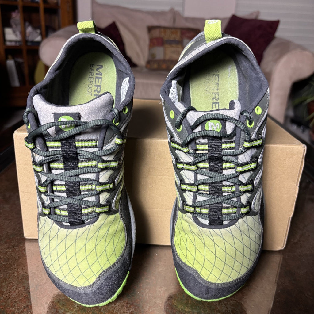 Merrell Sonic Glove Shoes Mens Sz 8 Grey Green Athletic Gym Barefoot Minimalist