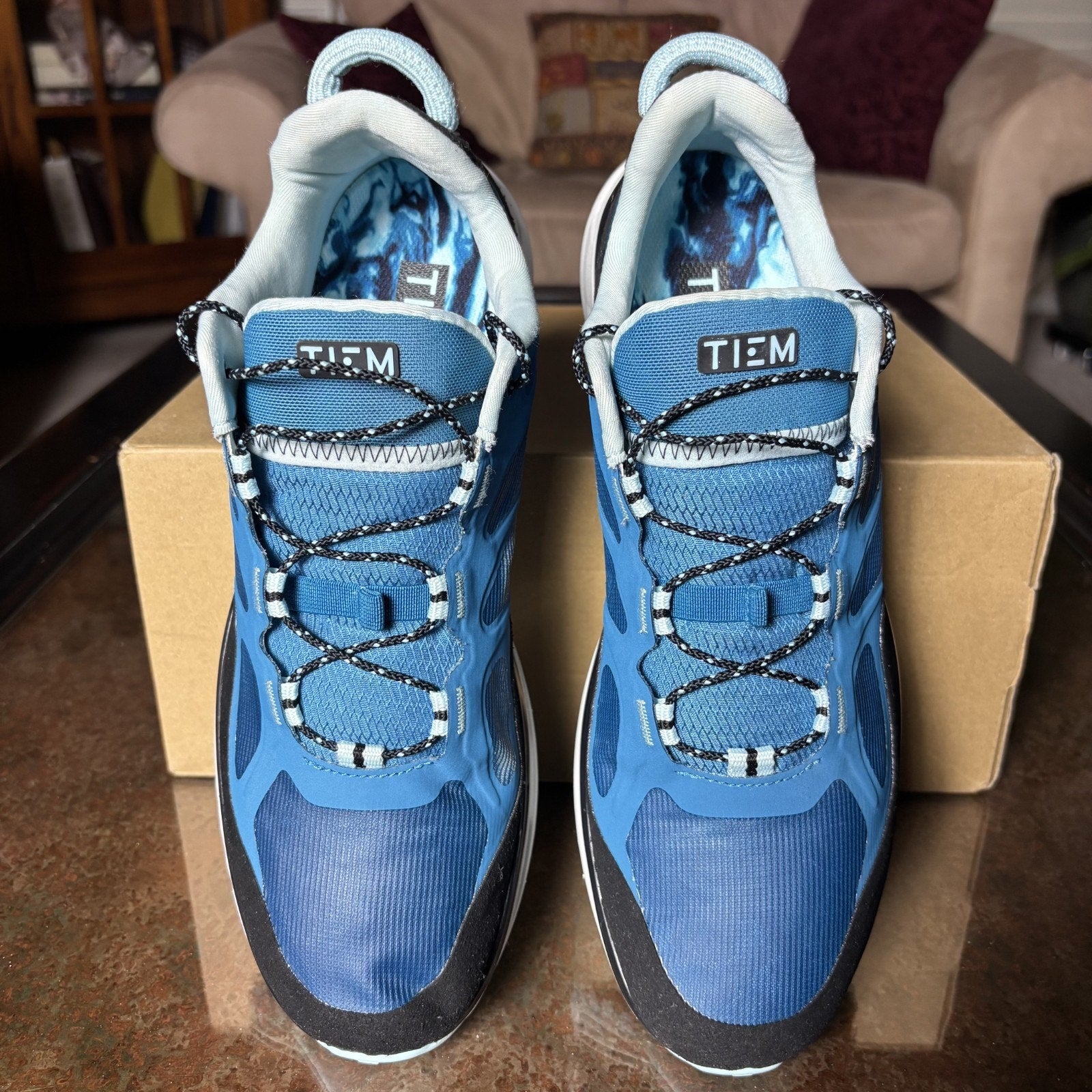 Tiem VIA Slipstream Cycling Shoes Womens Size 10 Blue Biking Outdoor SPD Clip In