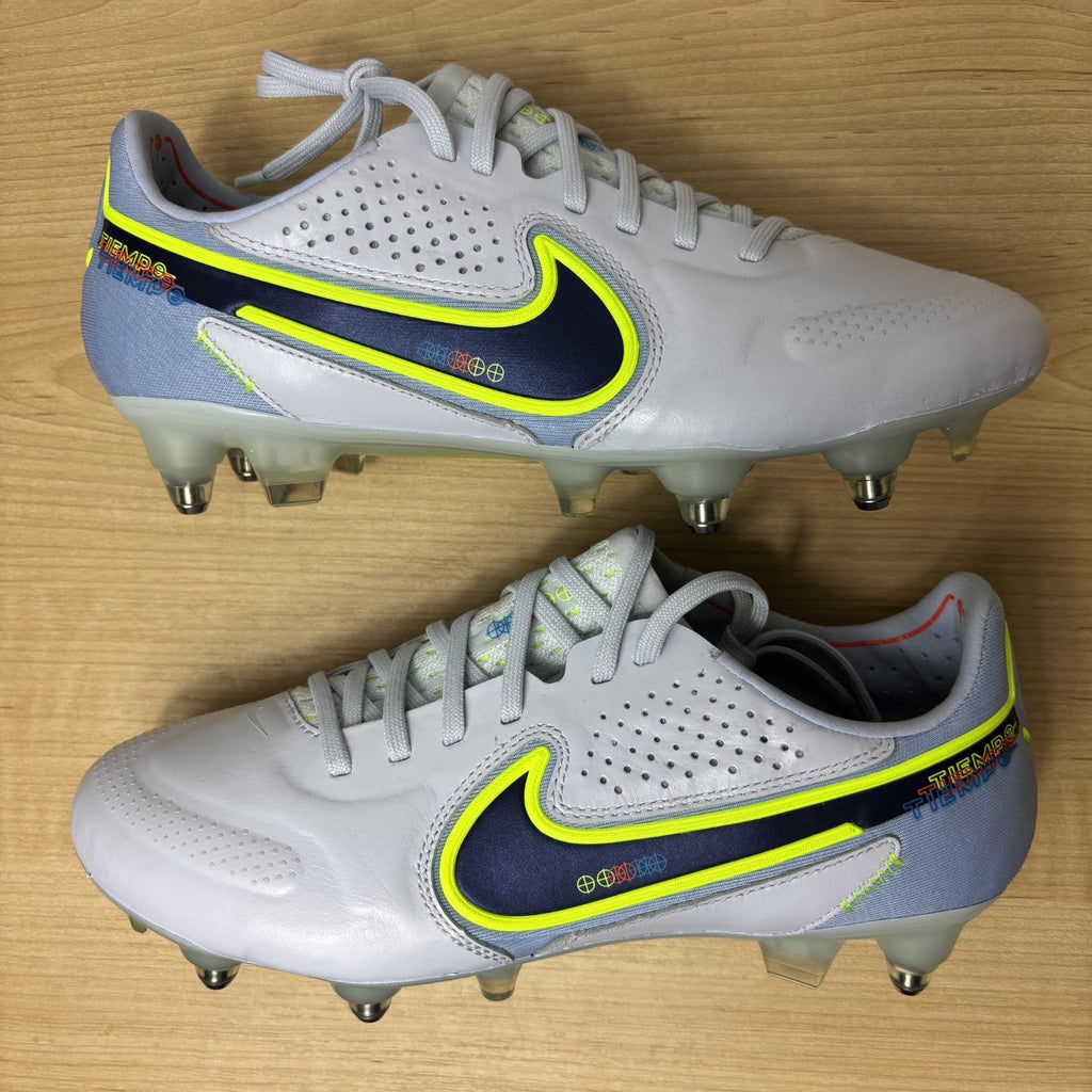 Nike Tiempo Legend 9 Elite SG Pro AC Soccer Cleats Women's Size 7 White Blue NEW