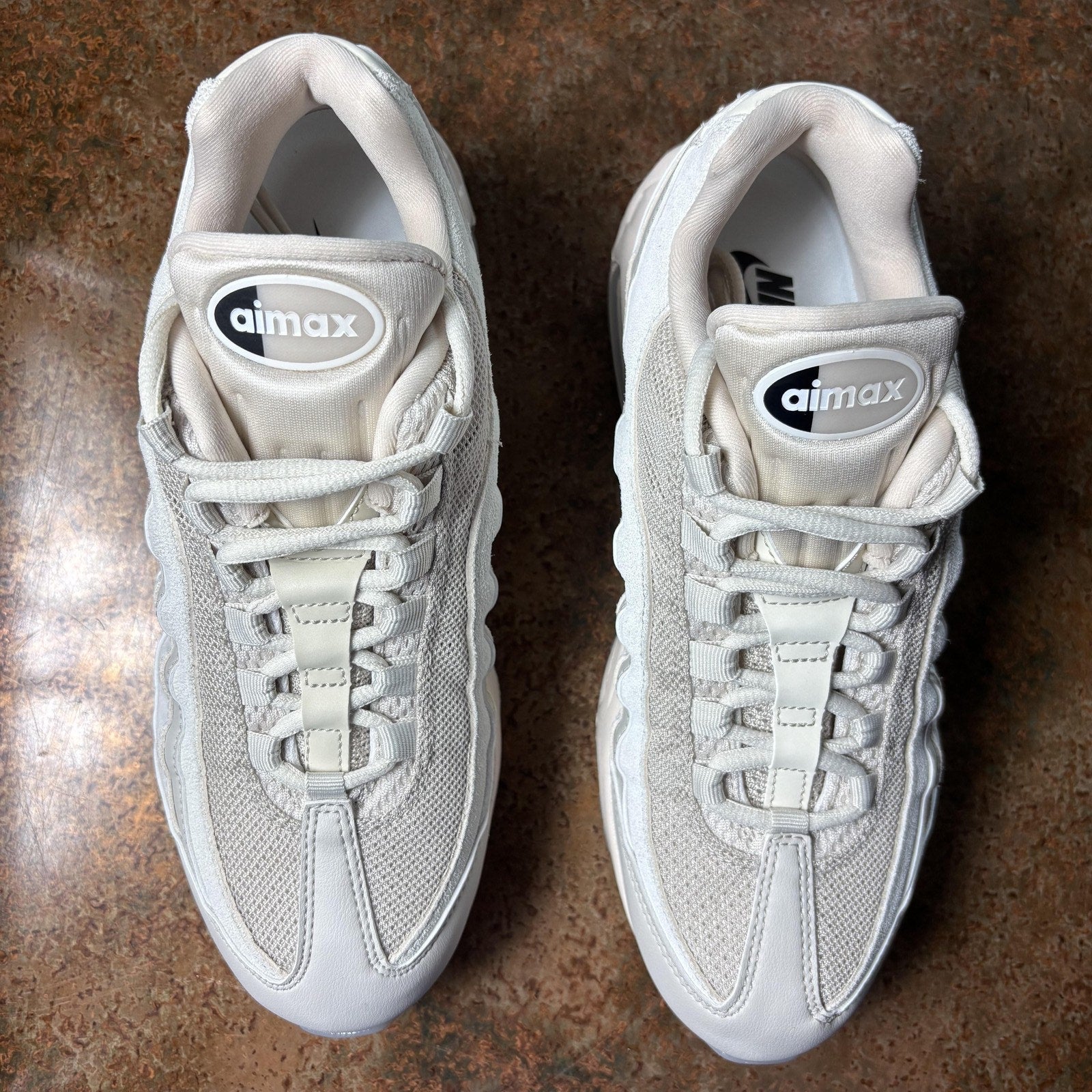 Nike Air Max 95 Shoes Women's 9 White Beige Athletic Running Lifestyle Sneakers