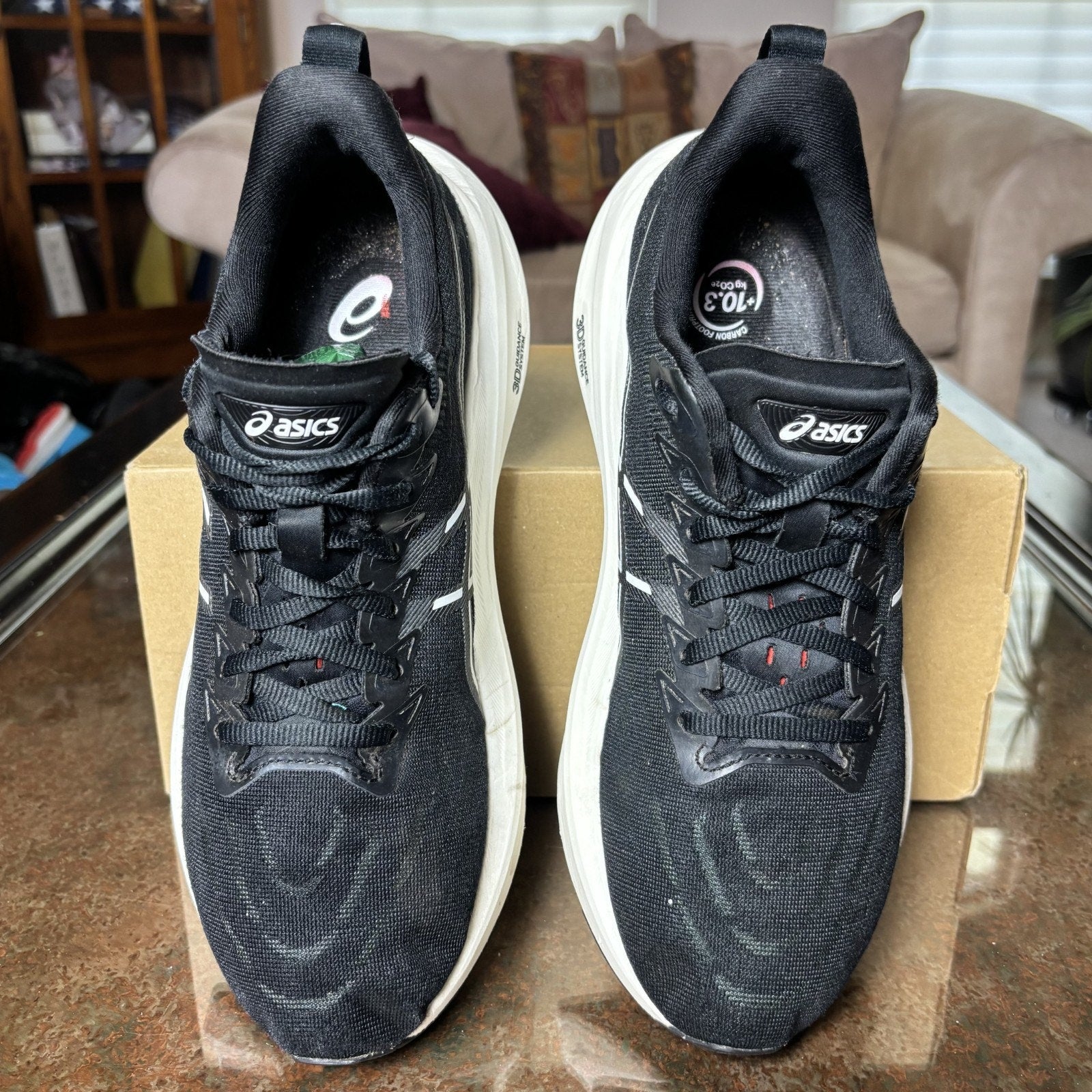 Asics GT-2000 13 Shoes Women's 10 Black White Running Athletic Comfort Sneakers