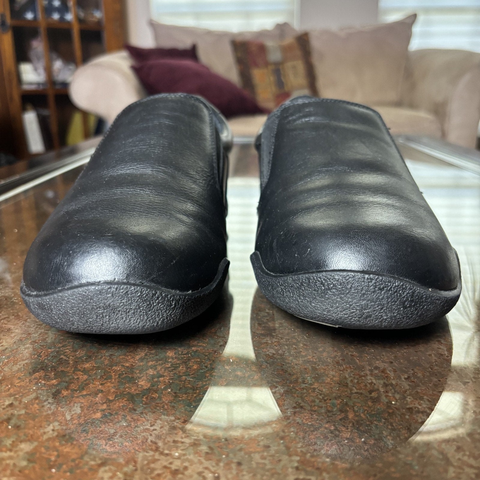 Kuru Kivi Shoes Slippers Mens Size 10 Black Leather Clog Comfort Walking Slip-On