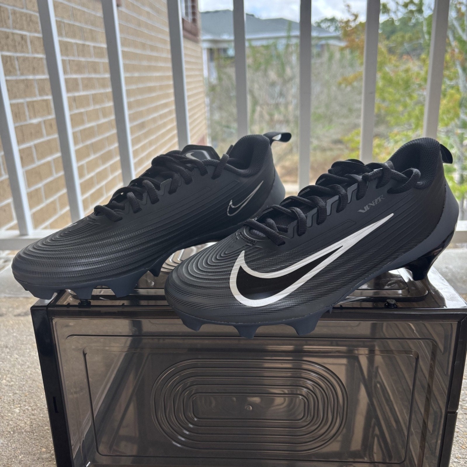 Nike Air Vapor Speed 3 Football Cleats Mens Size 7.5 Black Grey FB3303-002