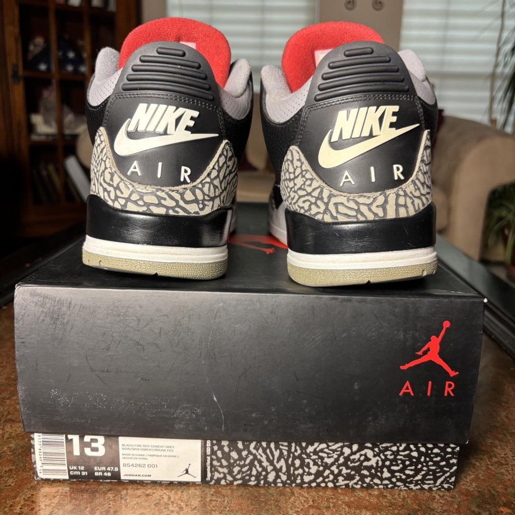 Nike Air Jordan 3 Retro Black Cement 2018 Shoes Mens 13 Casual Classic Sneakers