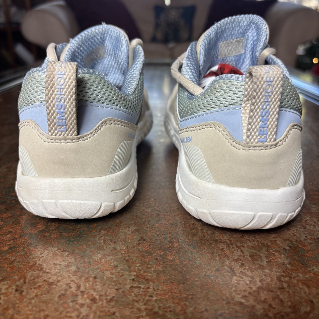 Lems Primal Zen Shoes Womens Size 8.5 Beige Blue Mesh Zero Drop Barefoot Sneaker