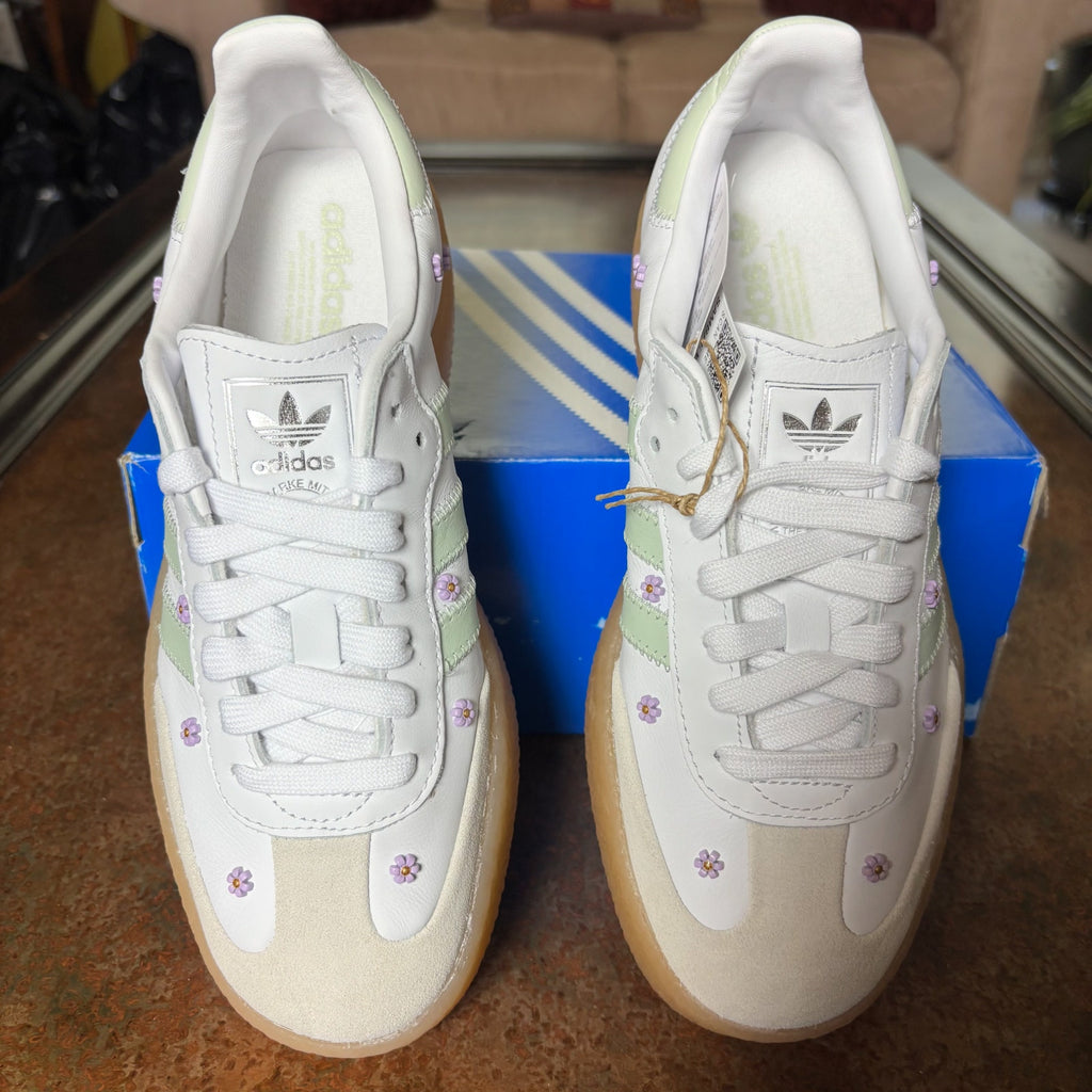 Adidas Sambae White Green Gum Casual Lifestyle Shoes Sneakers Women's Sizes NEW