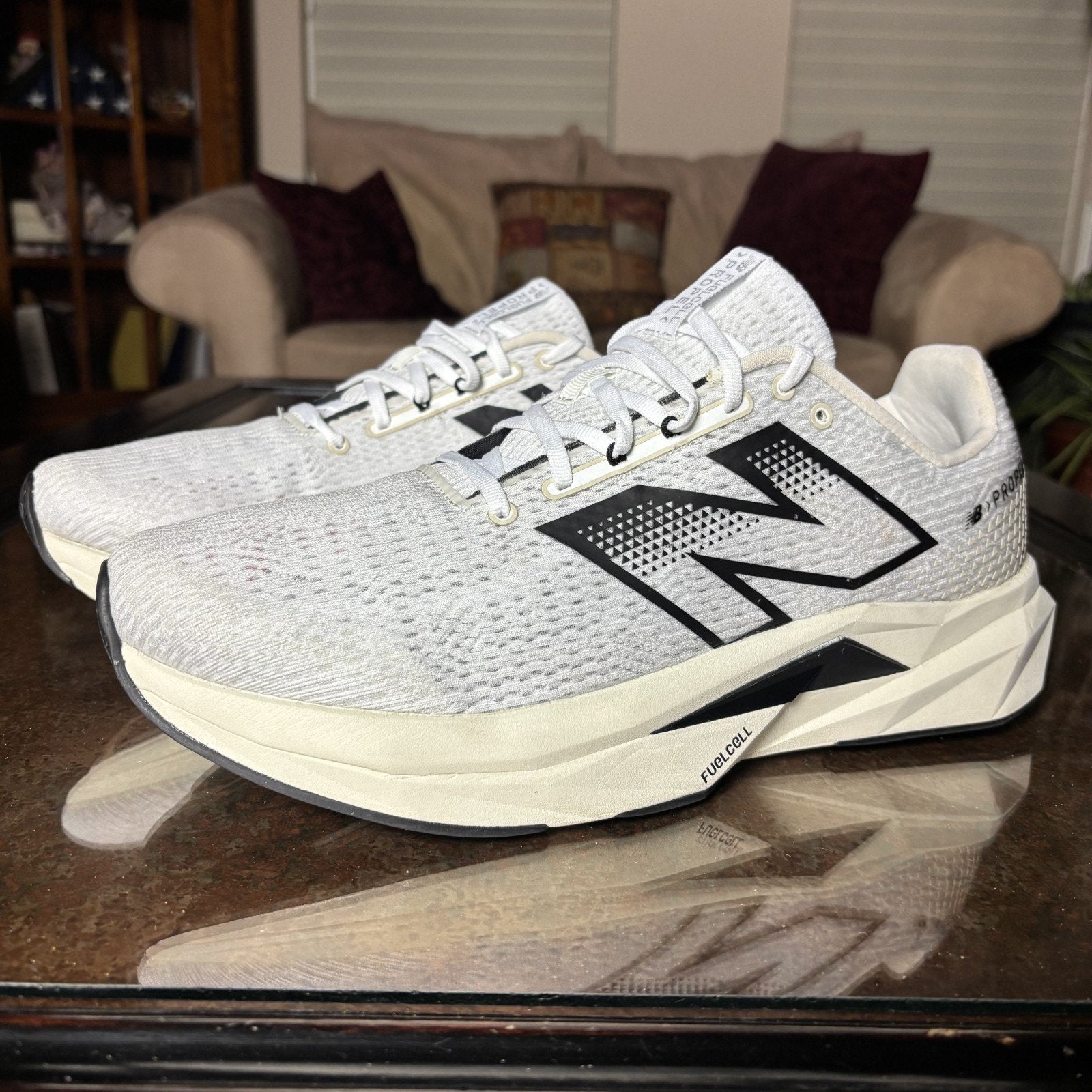 New Balance FuelCell Propel V5 Shoes Mens 13 2E Wide White Road Running Atheltic