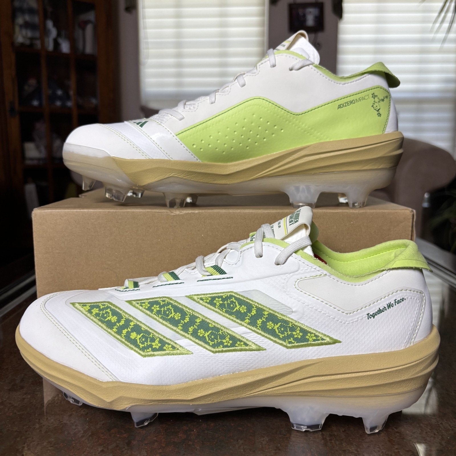 Adidas Adizero Impact TPU Baseball Cleats Men’s Size 11 White Green JQ8232 NEW