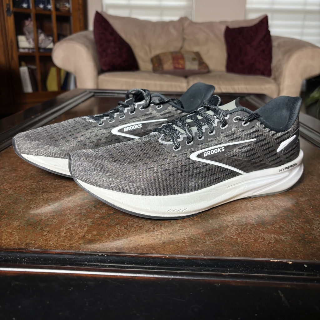 Brooks Hyperion Mens Size 11.5 Grey Black Athletic Road Running Shoes Sneakers