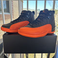 Nike Air Jordan 12 Retro Shoes Women's 8 Black Orange Basketball WNBA Sneakers