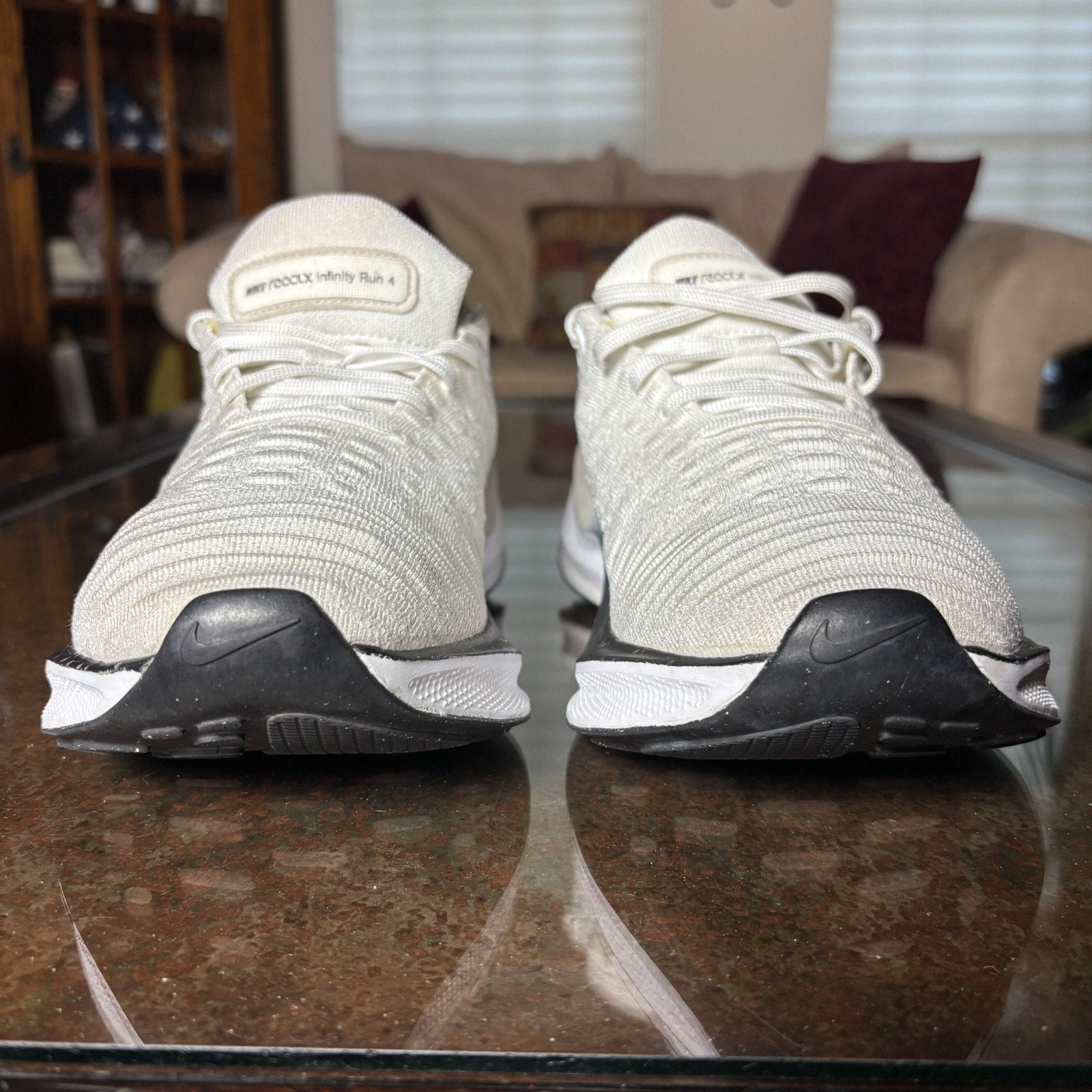 Nike React X Infinity Run 4 Shoes Women's 10 White Running Athletic Gym Sneakers