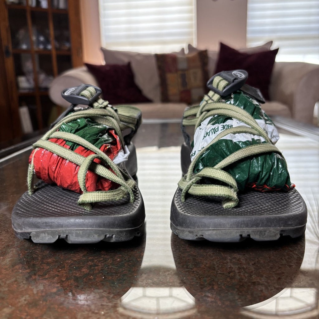 Chaco ZX2 Sandals Womens Size 11 Green Black Strappy Hiking Outdoor Double Strap