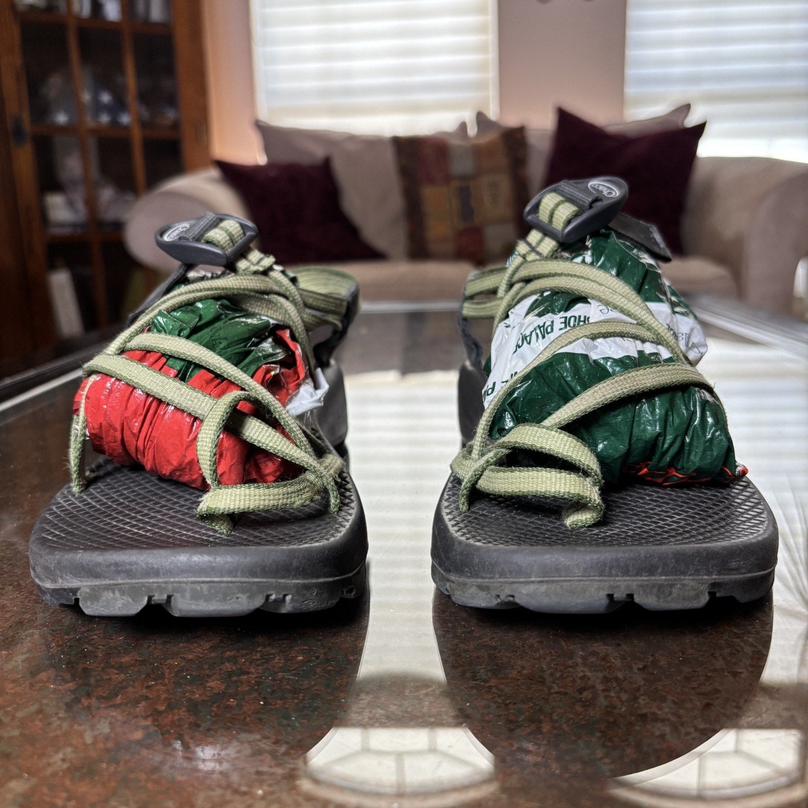 Chaco ZX2 Sandals Womens Size 11 Green Black Strappy Hiking Outdoor Double Strap