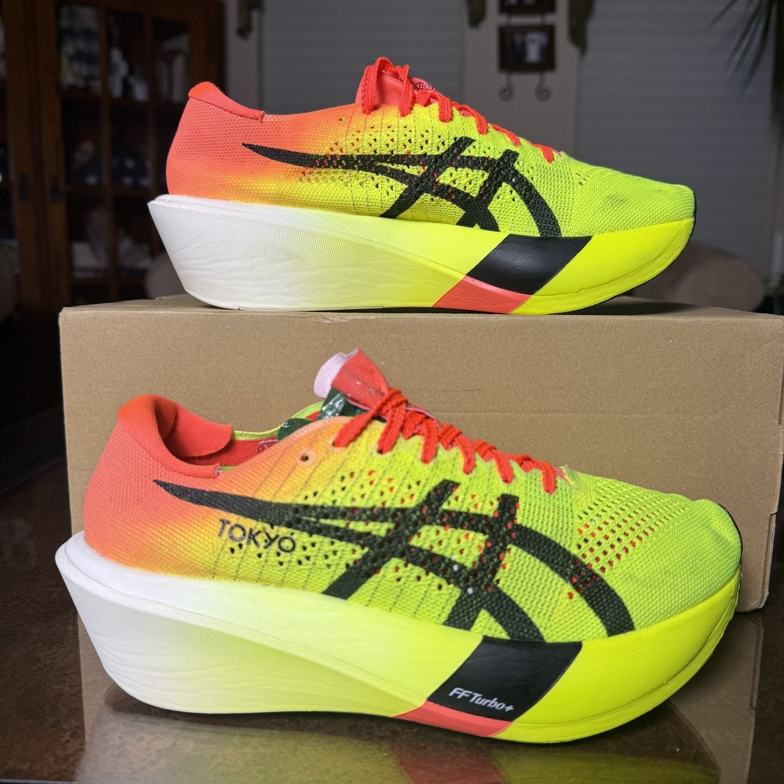 ASICS Metaspeed Edge Tokyo Women's 8 Neon Carbon Plated Running Marathon Shoes