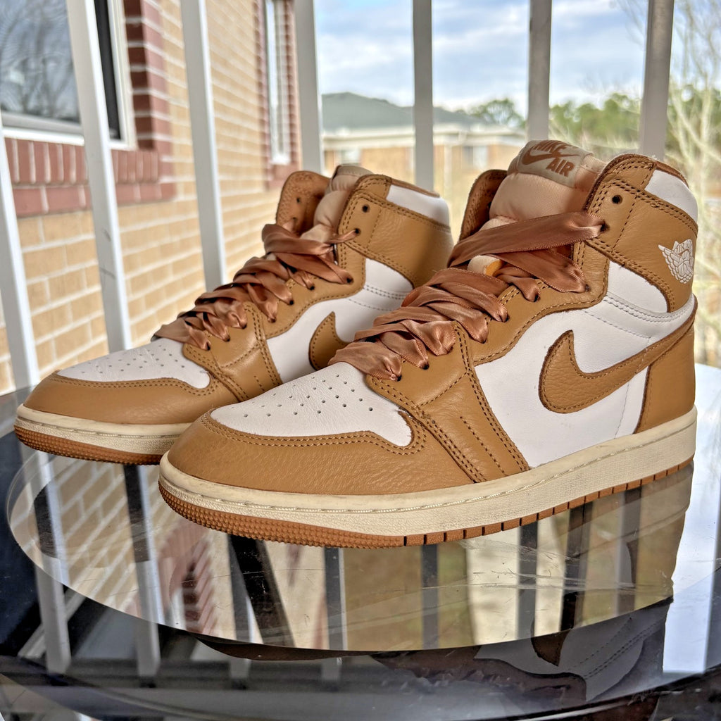 Air Jordan 1 Retro High OG Shoes Women's Size 9 Praline White Lifestyle Sneakers