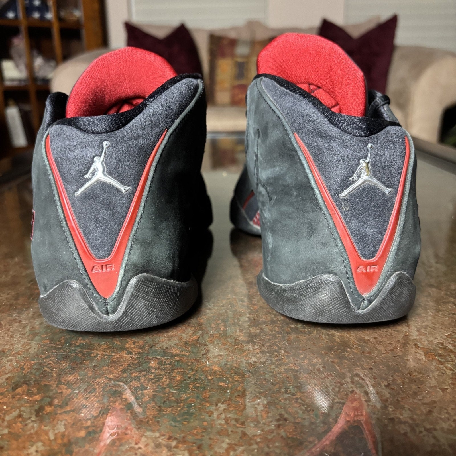 Nike Air Jordan XXI 21 Low Mens Size 8.5 Black Red Bred Suede Sneakers Shoe 2006