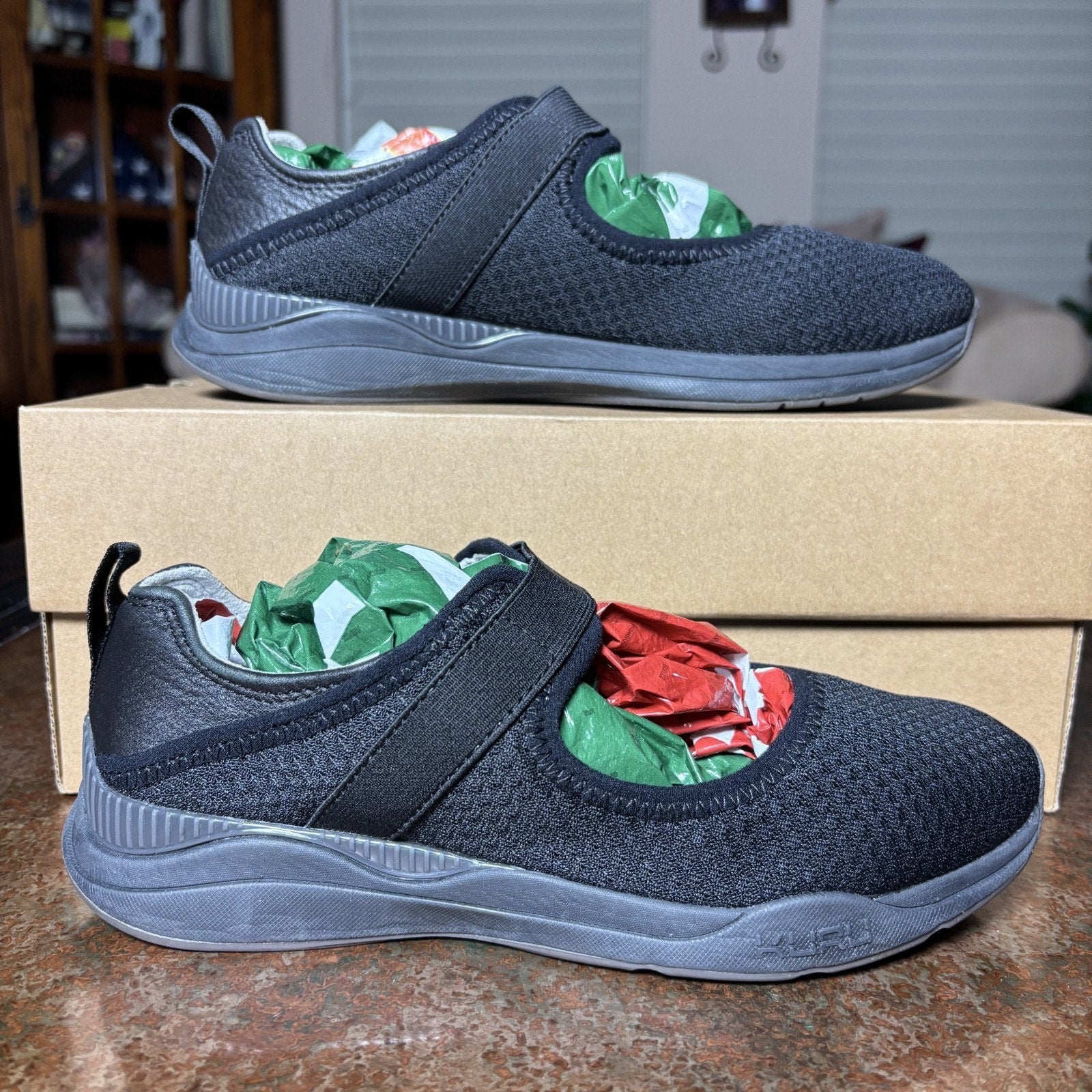 Kuru Lucy Mary Jane Slippers Women's Sz 8 Black Mesh Orthopedic Comfort Sneakers
