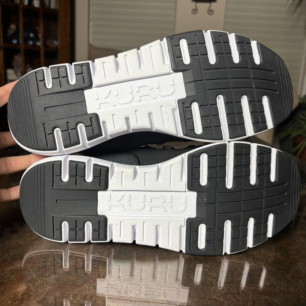 Kuru Flex Slip On Shoes Mens 11.5 Black White Athletic Comfort Walking Sneakers