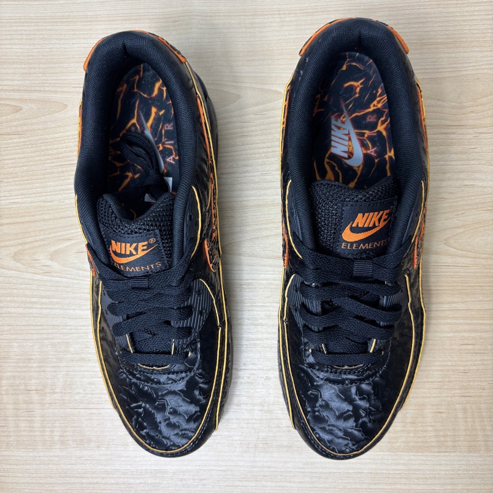 Nike Air Max 90 QS Volcano Shoes Mens 7.5 Black Orange Lifestyle Element Sneaker