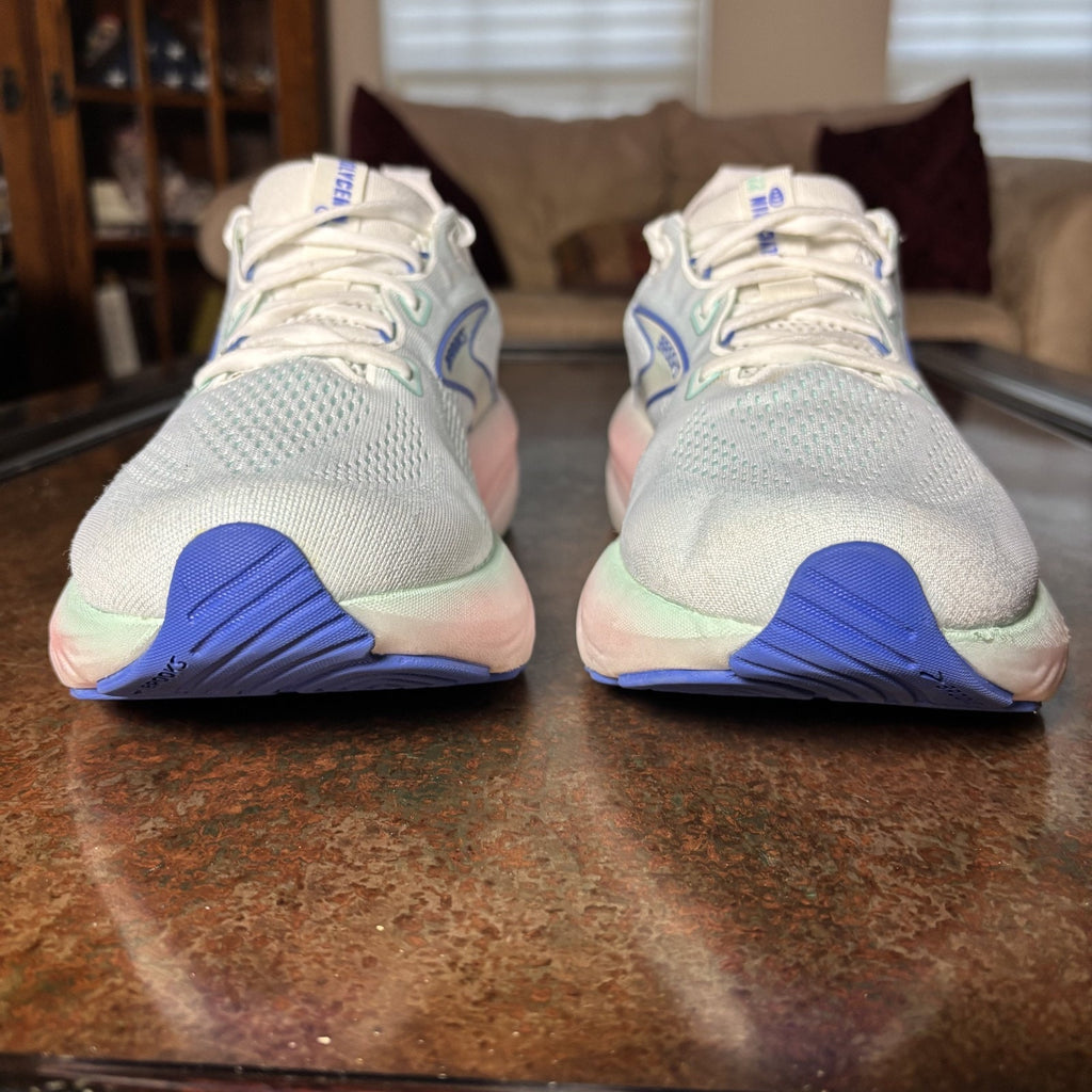 Brooks Glycerin 22 Womens Size 11 White Blue Pink Walking Running Shoes Sneakers