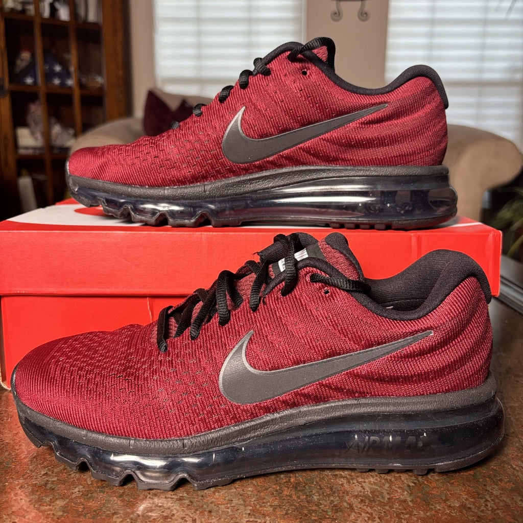 Nike Air Max 2017 Shoes Mens Size 8 Team Red Athletic Running Training Sneakers