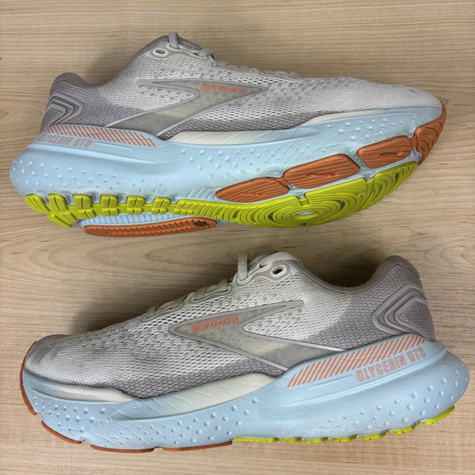 Brooks Glycerin GTS 21 Shoes Womens 9.5 Grey Blue Road Running Athletic Sneakers