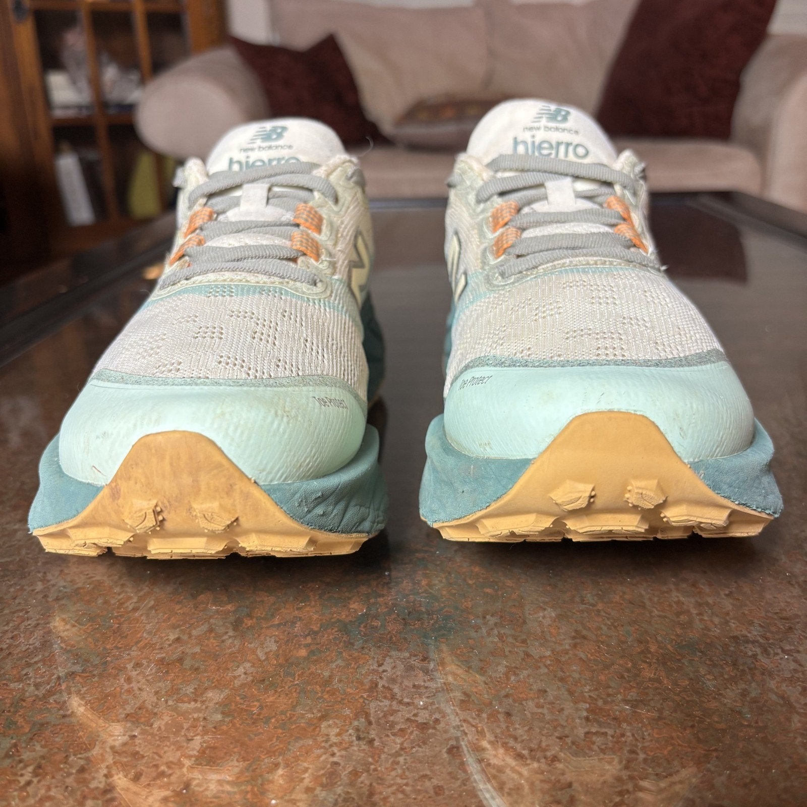 New Balance Fresh Foam X Hierro V9 Shoes Women's 8.5 Beige Green Trail Running