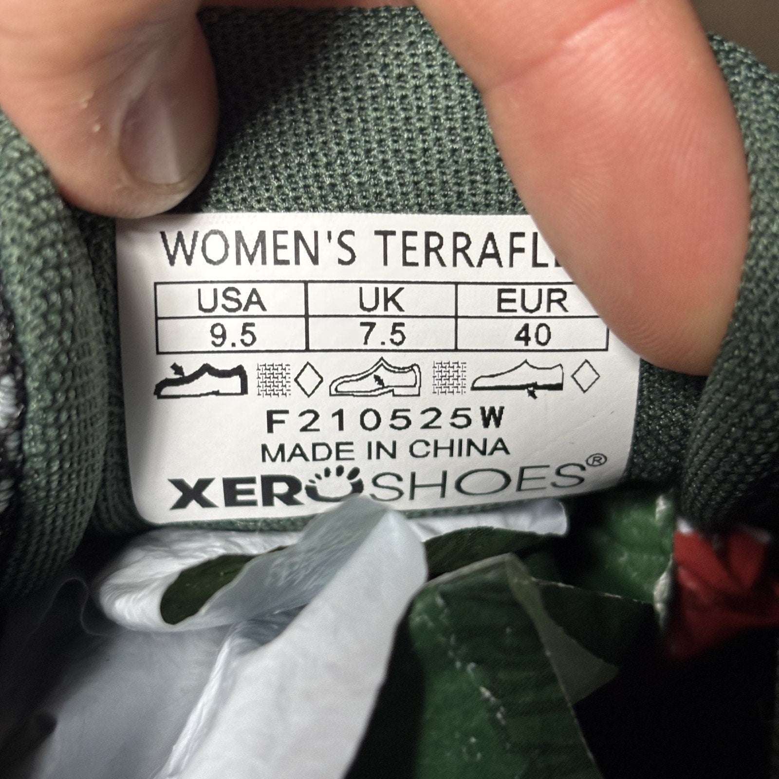 Xero Shoes TerraFlex Women's 9.5 Grey Green Barefoot Minimalist Trail Athletic