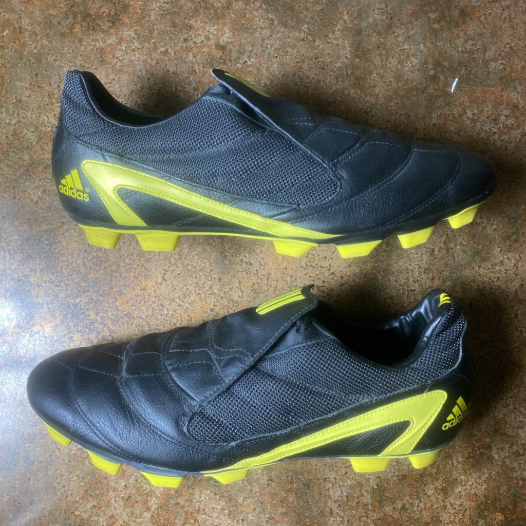 Adidas F30 FG 2003 Vintage Black Yellow Leather Soccer Boots Cleats Mens Sz 12