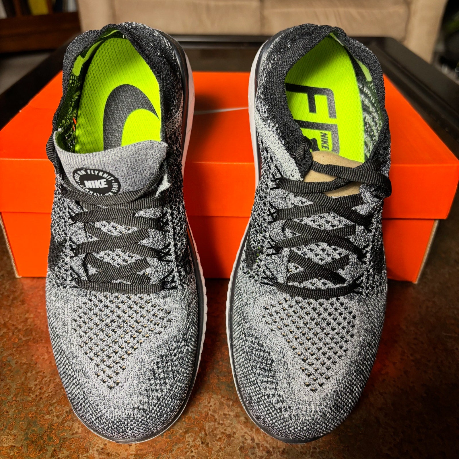 Nike Free Run Flyknit 2018 Grey White Athletic Shoes Sneakers Women's Sizes NEW