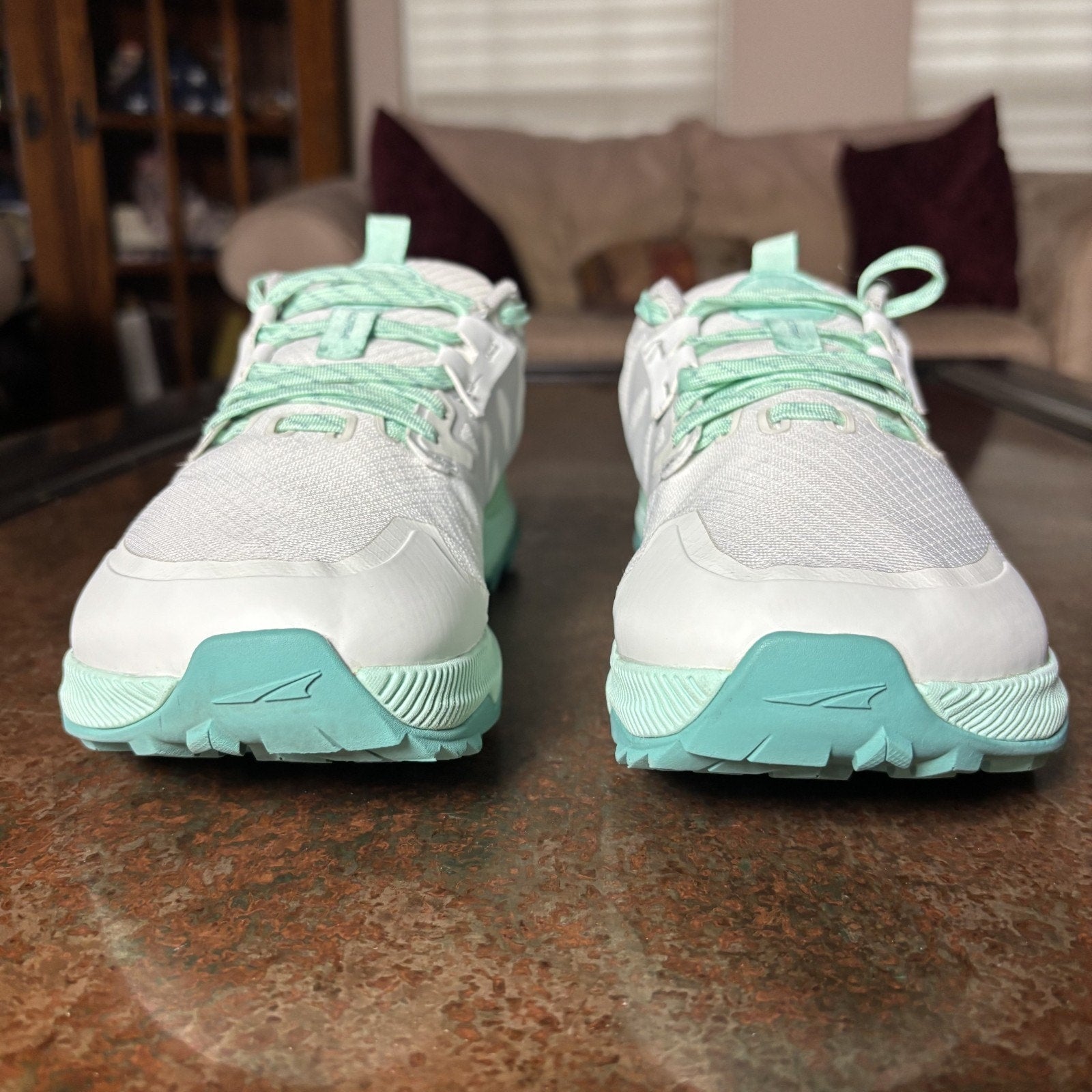 Altra Lone Peak 7 Shoes Women's 6.5 Wide White Teal Trail Running Athletic Gym