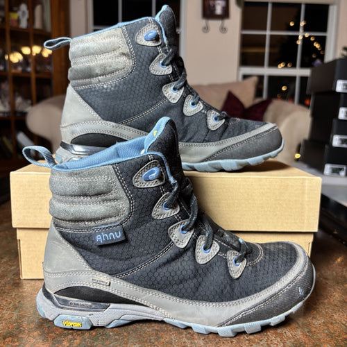 Ahnu Sugarpine Boots Women's Size 6.5 Blue Grey Trail Outdoor Waterproof Shoes