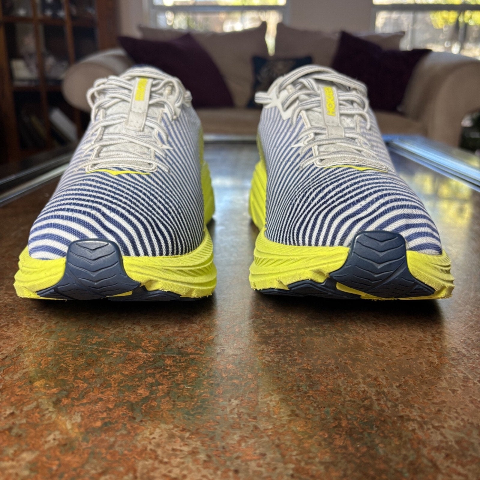 Hoka One One Rincon 2 Shoes Men's Size 12.5 Grey Volt Running Athletic Sneakers