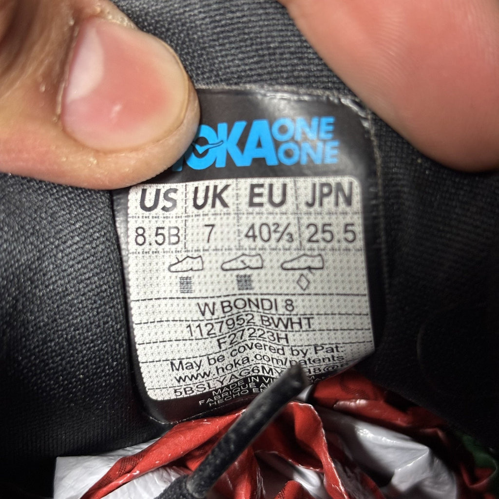 Hoka One One Bondi 8 Shoes Women's 8.5 Black Road Running Athletic Gym Sneakers