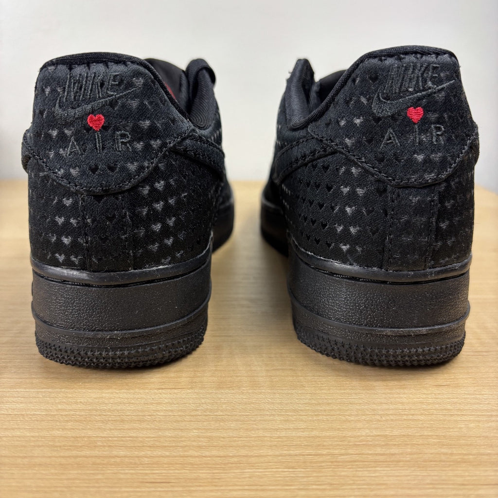 Nike Air Force 1 Low Valentine's Day Sneakers Women's Size 8.5 Black Lifestyle