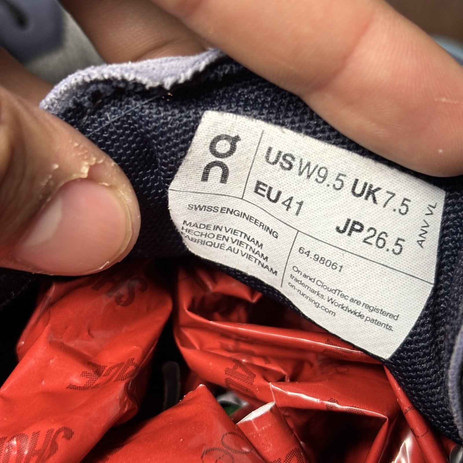 On Running Cloudvista Trail Shoes Women's 9.5 Gray Blue Hiking Outdoor Sneakers