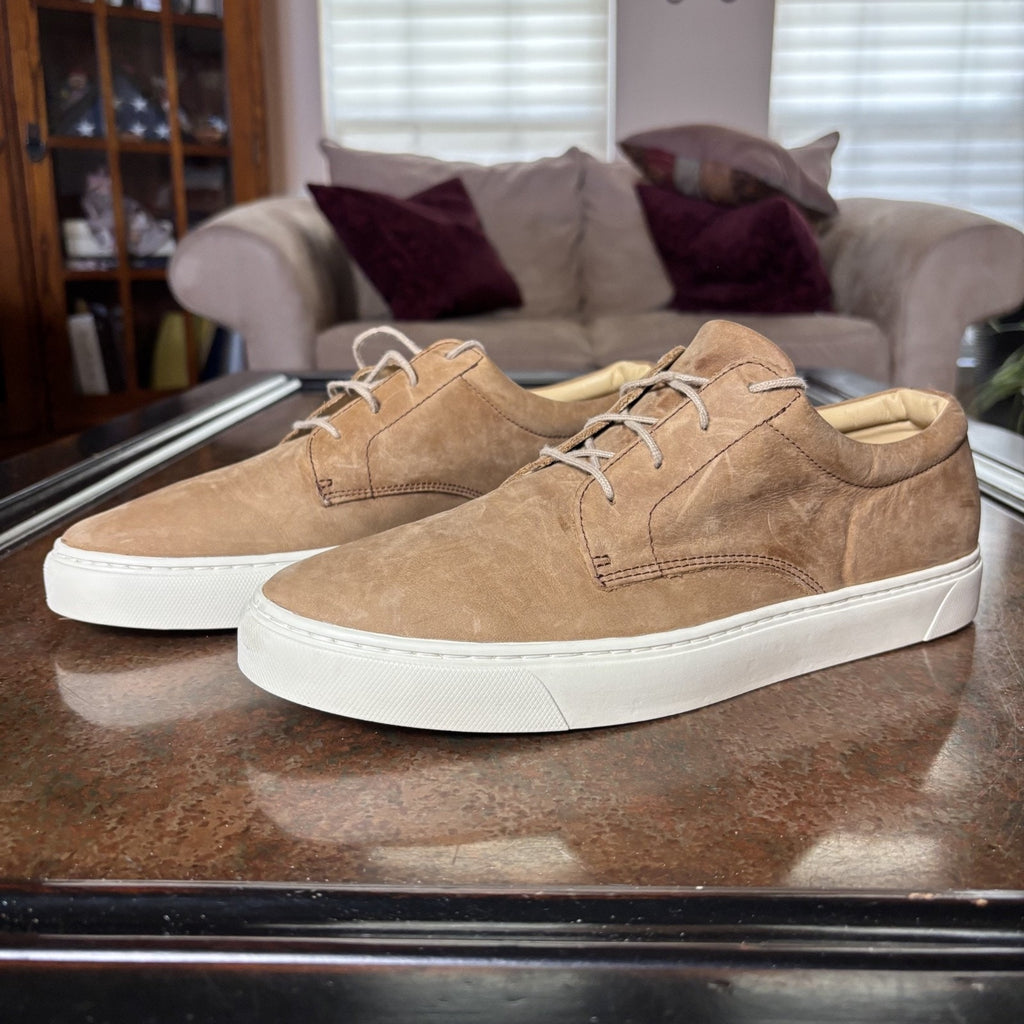 Nisolo Diego Shoes Men's 11 Tan White Comfort Casual Lifestyle Vibram Sneakers