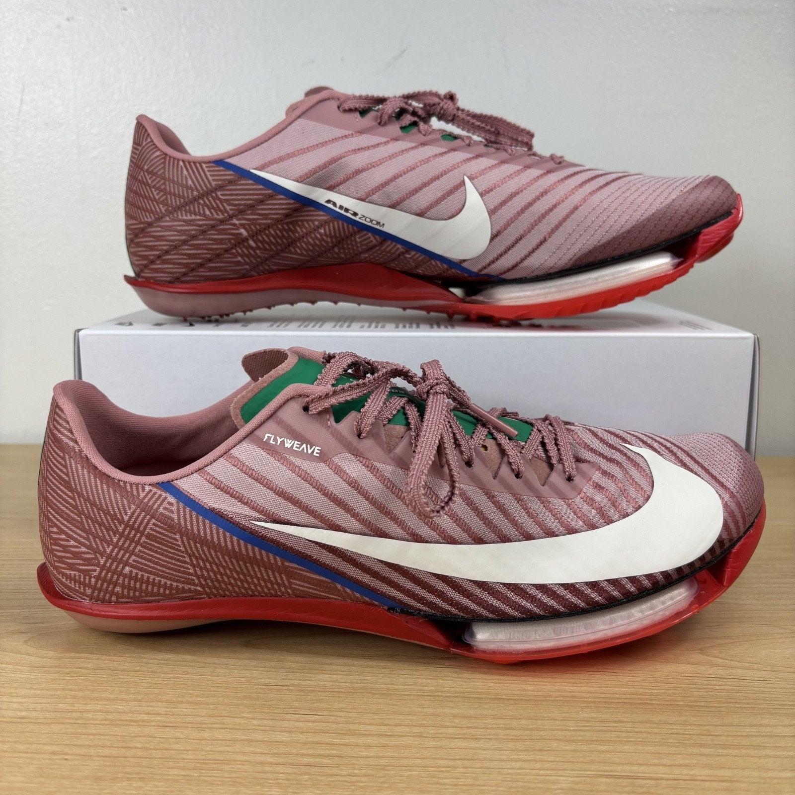 Nike Air Zoom Maxfly 2 Track Spikes Mens Size 7.5 Red White Sprinting Armory NEW